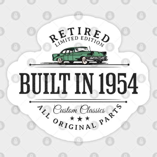 1954 Retired Parts Retirement Birthday Sticker by Contentarama